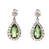 9CT WHITE GOLD PERIDOT & DIAMOND EARRINGS at Ross's Online Art Auctions