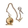 18CT GOLD POCKET WATCH ON GOLD ALBERT CHAIN at Ross's Online Art Auctions