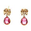 18CT GOLD PINK TOURMALINE & DIAMOND EARRINGS at Ross's Online Art Auctions