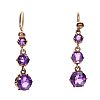 9CT GOLD AMETHYST EARRINGS at Ross's Online Art Auctions
