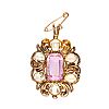 GOLD PINK TOPAZ & PERIDOT PENDANT at Ross's Online Art Auctions