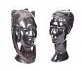 TWO EBONY CARVED HEADS at Ross's Online Art Auctions