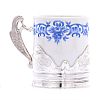 CASED CONTINENTAL SILVER & PORCELAIN COFFEE SET at Ross's Online Art Auctions
