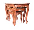 SHAPED TOP MAHOGANY NEST OF TABLES at Ross's Online Art Auctions