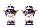 PAIR OF COALPORT TWO HANDLED JARS & COVERS at Ross's Online Art Auctions