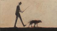 MR HULL WALKING HIS DOG, AUTUMN by Ross Wilson ARUA at Ross's Online Art Auctions