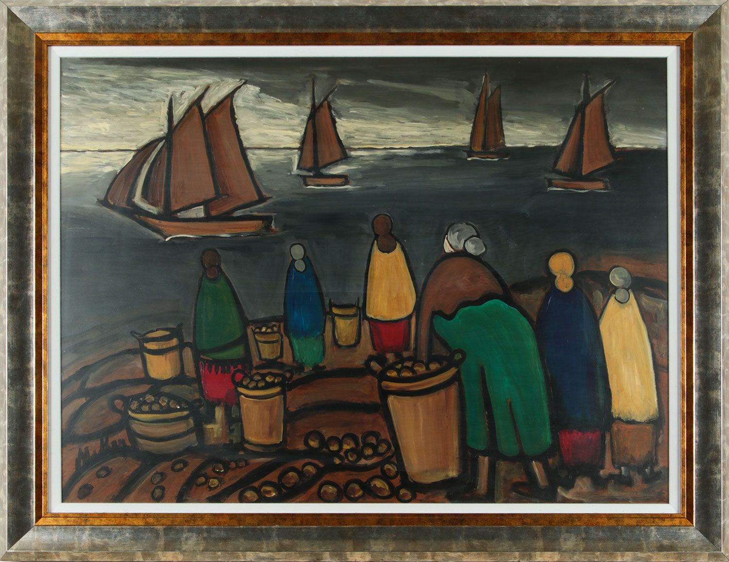 GATHERING SPUDS by Markey Robinson at Ross's Online Art Auctions