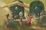 LUNCH ON THE TERRACE by Tom W. Quinn at Ross's Online Art Auctions