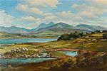 OVERLOOKING LOUGH ISLAND REAVY, COUNTY DOWN by Denis Thornton at Ross's Online Art Auctions