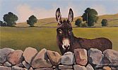 DONKEY BY THE DRY STONE WALL by Gregory Moore at Ross's Online Art Auctions