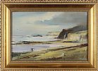 BEACHED BOAT ON THE ANTRIM COAST by Frank Fitzsimons at Ross's Online Art Auctions