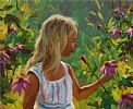 YOUNG GIRL PICKING FLOWERS by Donal McNaughton at Ross's Online Art Auctions