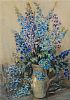 DELPHINIUMS IN A JUG by Marion Broom at Ross's Online Art Auctions