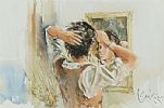 STUDY OF A YOUNG GIRL IN FRONT OF A MIRROR by Gordon King at Ross's Online Art Auctions