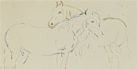 TWO HORSES by Father Jack P. Hanlon RHA at Ross's Online Art Auctions
