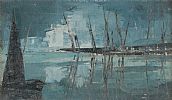BOATS BY THE HARBOUR by Irish School at Ross's Online Art Auctions