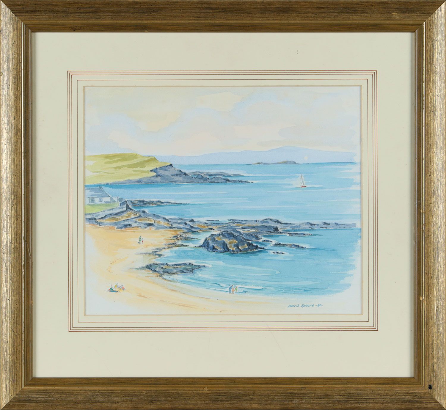 ON THE BEACH, ANTRIM COAST by David Speers at Ross's Online Art Auctions