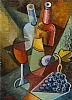 STILL LIFE , WINE AND GRAPES by Brendan Fogarty at Ross's Online Art Auctions