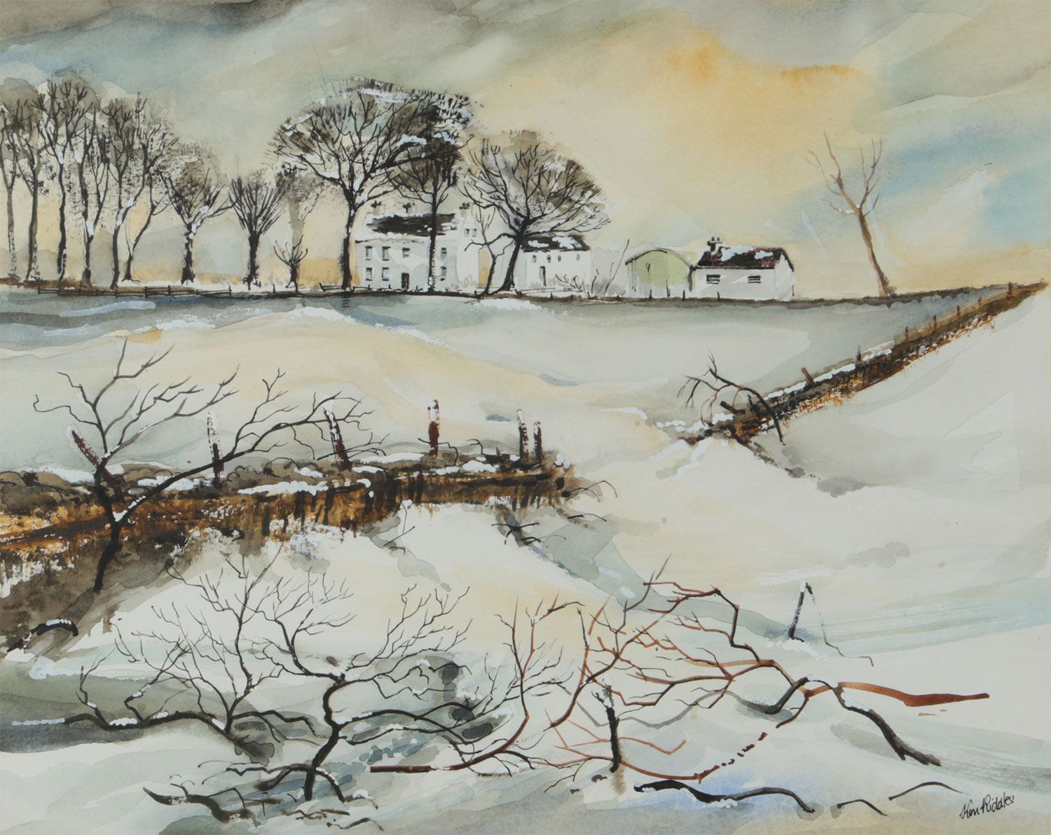 WINTER LANDSCAPE by Ken Riddles at Ross's Online Art Auctions