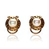 9CT GOLD CULTURED PEARL CLIP-ON EARRINGS at Ross's Online Art Auctions