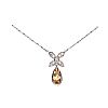 18CT WHITE GOLD IMPERIAL TOPAZ & DIAMOND NECKLACE at Ross's Online Art Auctions