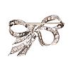 WHITE GOLD-TONE DIAMOND BOW BROOCH at Ross's Online Art Auctions