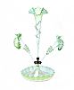 VICTORIAN VASELINE GLASS THREE FLUTE EPERGNE at Ross's Online Art Auctions