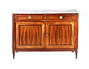 FINE ANTIQUE FEATHERED MAHOGANY MARBLE TOP SIDE CABINET at Ross's Online Art Auctions