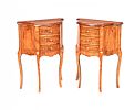 PAIR OF INLAID WALNUT PEDESTALS at Ross's Online Art Auctions