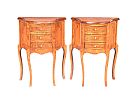 PAIR OF INLAID WALNUT PEDESTALS at Ross's Online Art Auctions