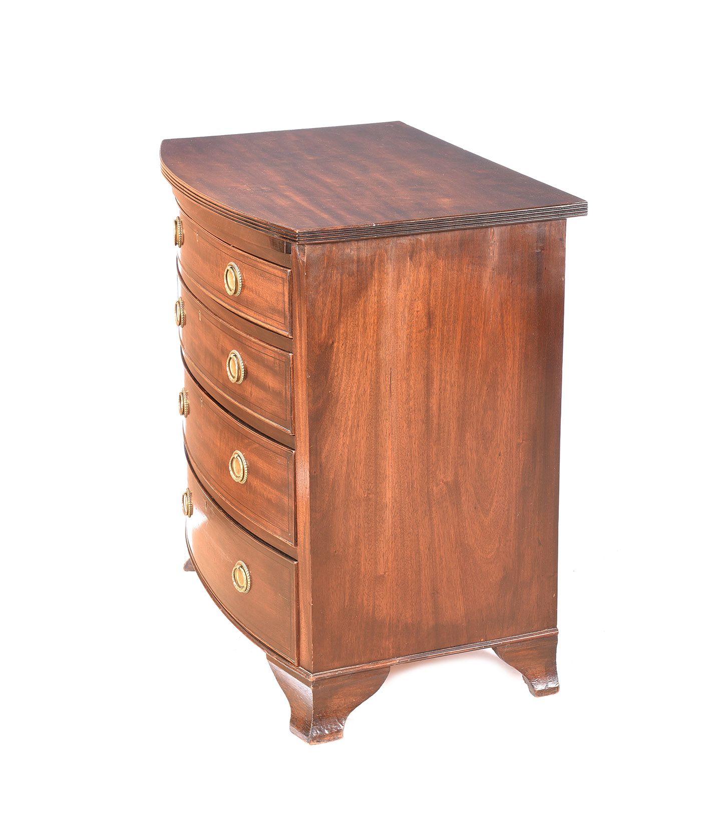 ANTIQUE MAHOGANY BOW FRONT CHEST at Ross's Online Art Auctions