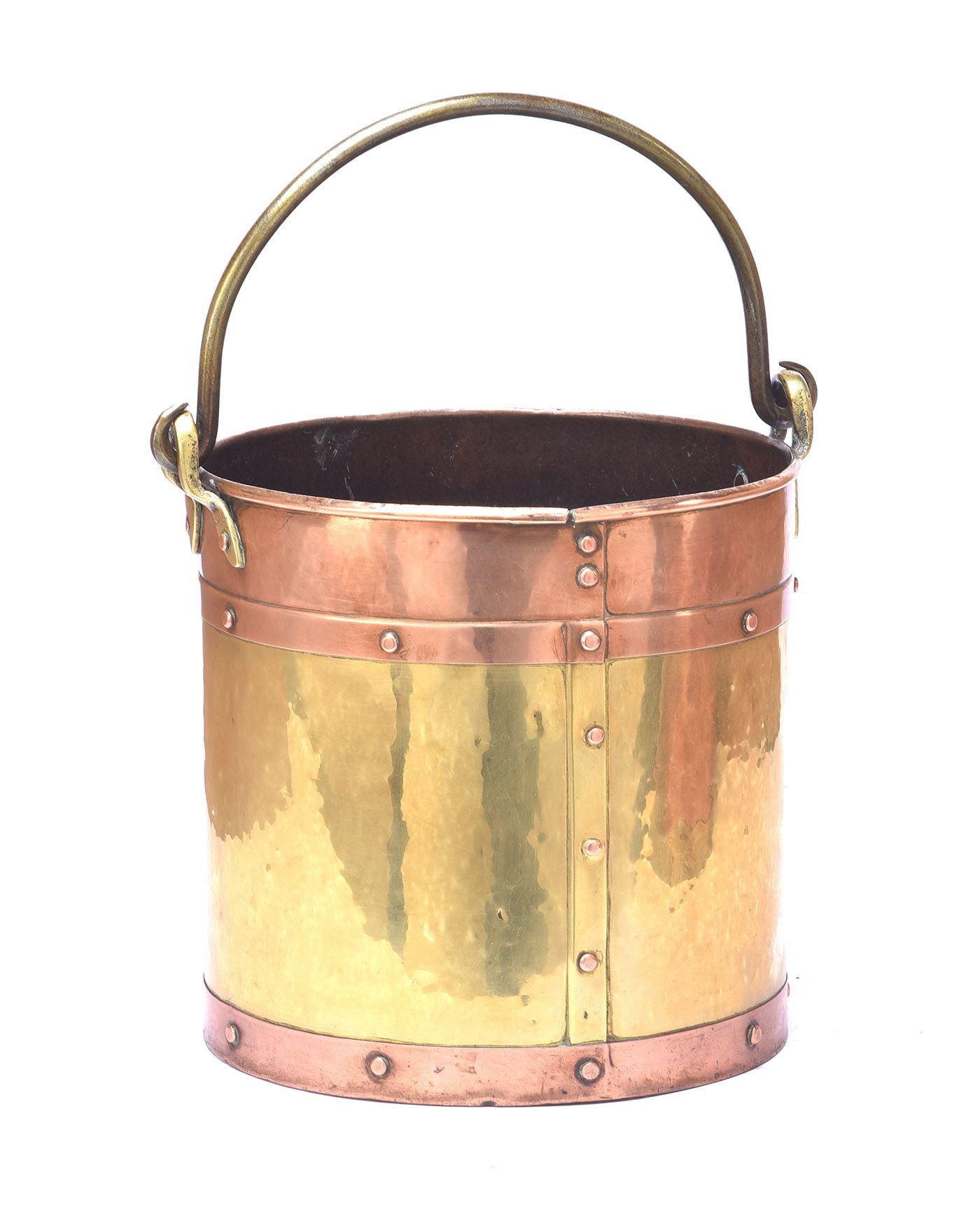TWO BRASS & COPPER LOG BUCKETS at Ross's Online Art Auctions