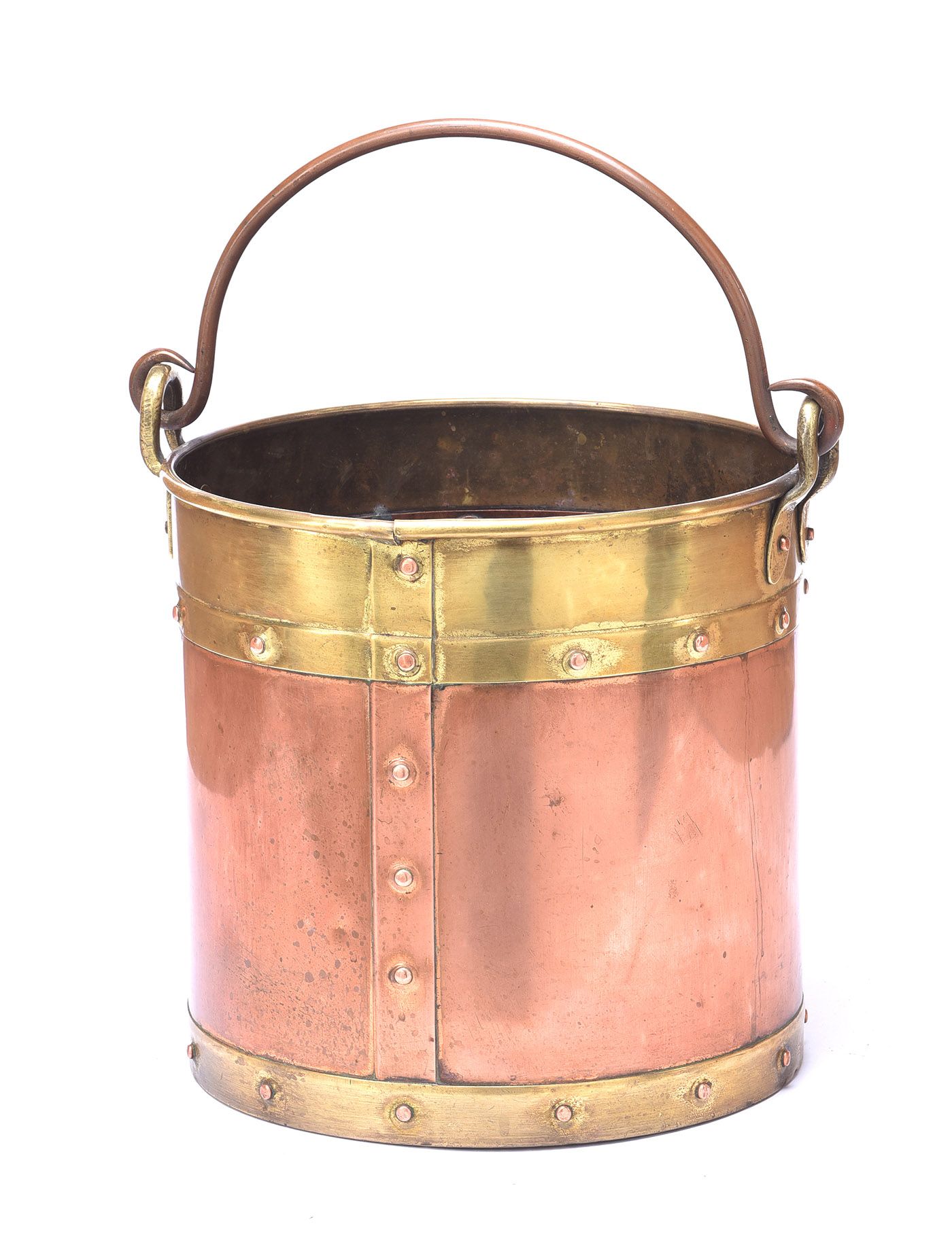TWO BRASS & COPPER LOG BUCKETS at Ross's Online Art Auctions