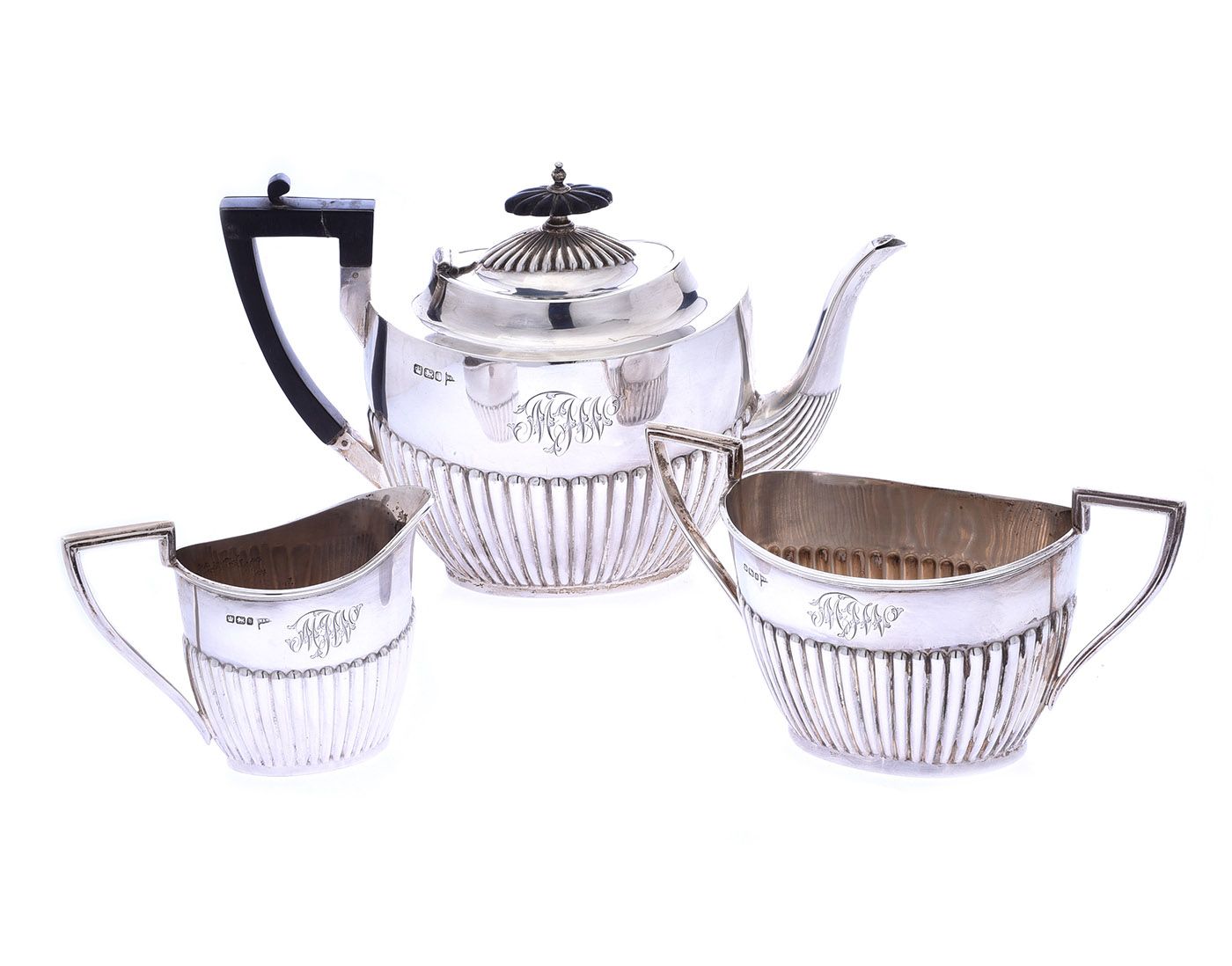 THREE PIECE SILVER SERVICE at Ross's Online Art Auctions
