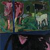 CATTLE IN THE PEN by Simon McWilliams RUA at Ross's Online Art Auctions