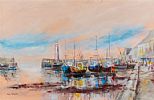 BOATS AT DONAGHADEE HARBOUR by Niall Campion at Ross's Online Art Auctions