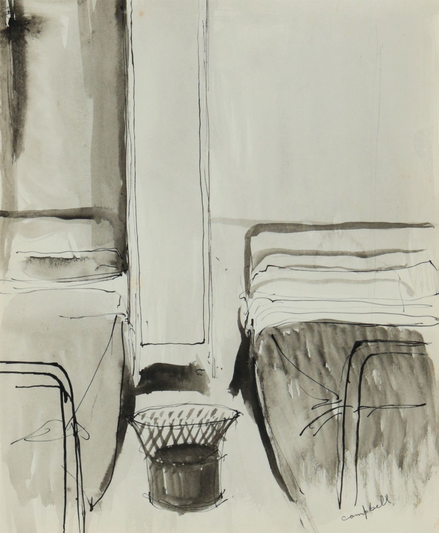 BEDROOM STUDY by George Campbell RHA RUA at Ross's Online Art Auctions