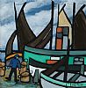 BY THE FISHING BOATS by Irish School at Ross's Online Art Auctions
