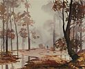 OCTOBER MIST, LARCH HILL by John Skelton at Ross's Online Art Auctions