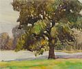 TREE BY THE RIVER LAGAN by William Conor RHA RUA at Ross's Online Art Auctions