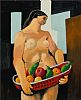 FEMALE NUDE WITH A BASKET OF FRUIT by French School at Ross's Online Art Auctions