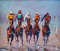 HORSE RACING AT LAYTOWN, CO MEATH by Bill O'Brien at Ross's Online Art Auctions