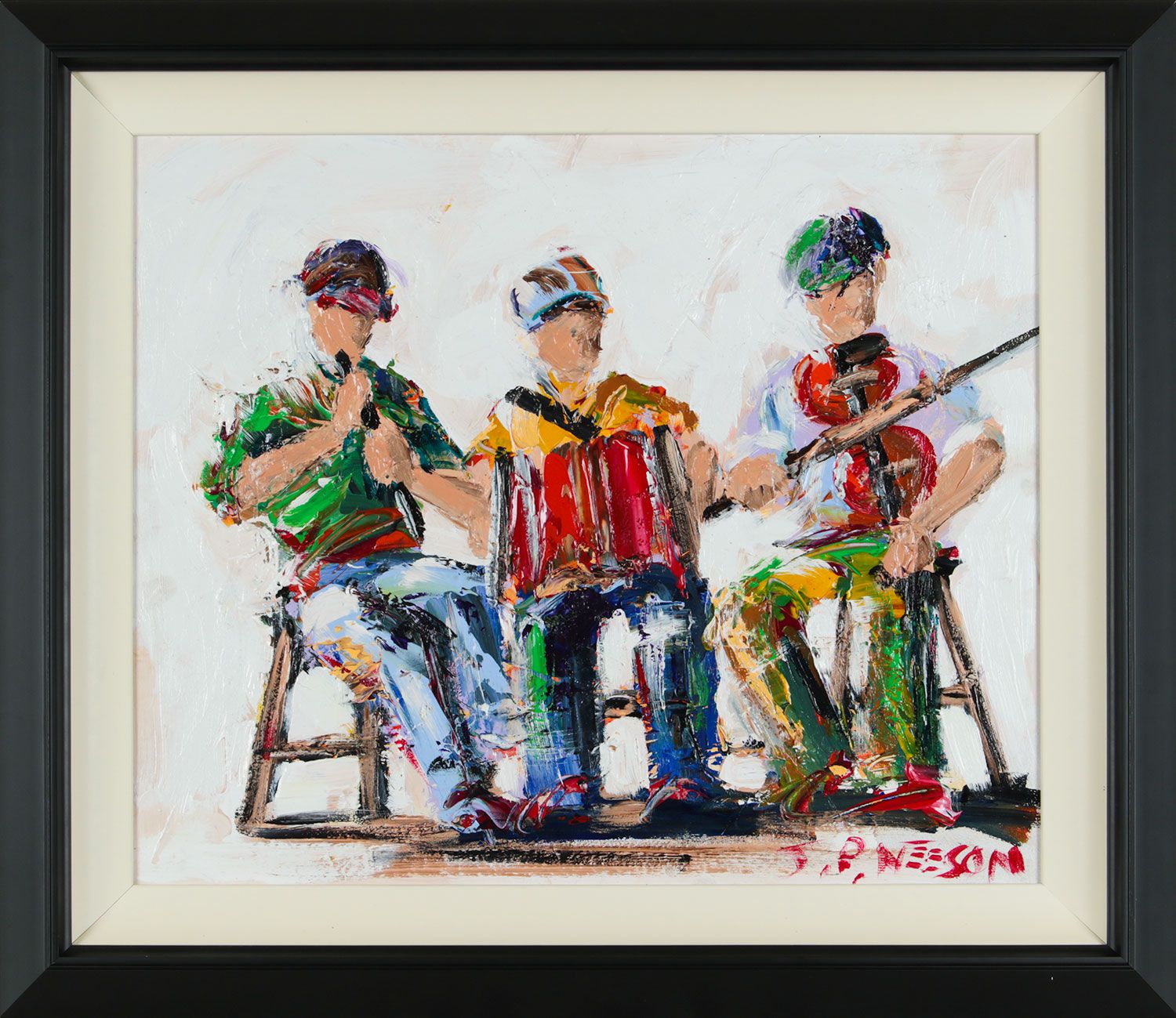 SESSION IN THE CROWN BAR by J.P. Neeson at Ross's Online Art Auctions