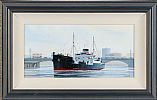 LAIRD CREST COAL BOAT ON THE RIVER LAGAN, BELFAST by Norman Whitla at Ross's Online Art Auctions