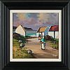 IRISH COTTAGES BY THE SHORE by Desmond Monroe at Ross's Online Art Auctions