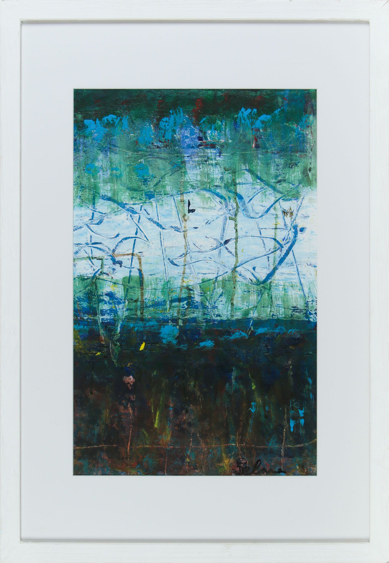 BLUE, GREEN AND BROWN COMPOSITION by Selma McCormack at Ross's Online Art Auctions