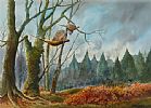 PHEASANTS ABOVE WOODS by Robert B. Higgins at Ross's Online Art Auctions
