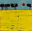 YELLOW LANDSCAPE WITH TREES AND SUN by Stephen Whalley at Ross's Online Art Auctions