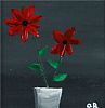RED FLOWERS IN A WHITE VASE by Olivia Rose at Ross's Online Art Auctions