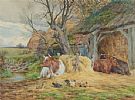 THE FARMYARD by Charles James Adams at Ross's Online Art Auctions